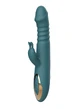 Vegas Geribbelde Thrusting Siliconen Vibrator met Bulge Tip - Groen