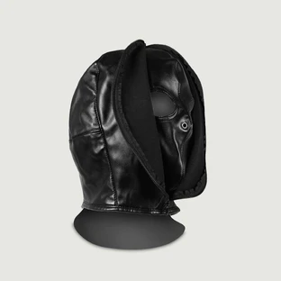 Full Face Bondage Maske Zip Up Full Face - Schwarz