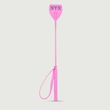 Leather Crop With NYX Imprint & PVC Handle 46,5 cm - Pink