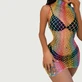 Vestido sin mangas de rejilla con cuello alto - Multicolor - Talla única