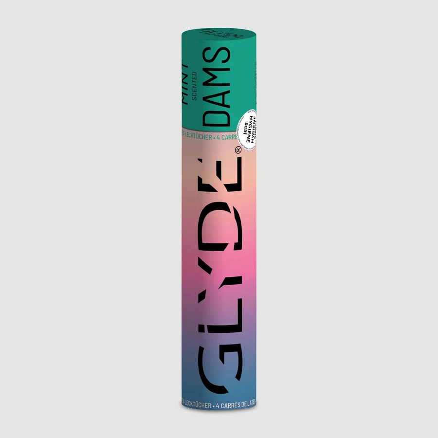 Glyde Dams Latex Barriers For Oral Sex Mint Flavor - 4 Pieces