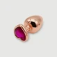 Anal Collection Medium Metal Butt Plug with Heart Jewel - Pink/Red