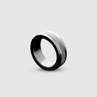Cool & Knurl Metal Cock Ring 15x45mm - Plata