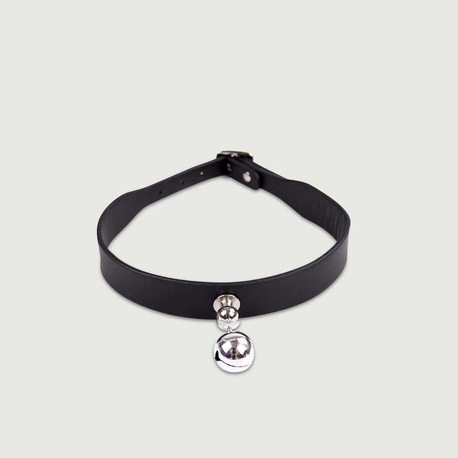 Glockenhalsband mit Schnalle - Schwarz