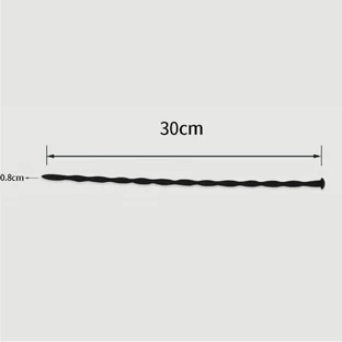 300 x 8 mm Silicone Urethral Sound - Noir