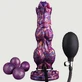 Dinosaurier Silikon Ovipositor Dildo mit Eiern - Lila