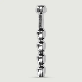 Metall Penis Plug mit Rippen 7 mm - Silber