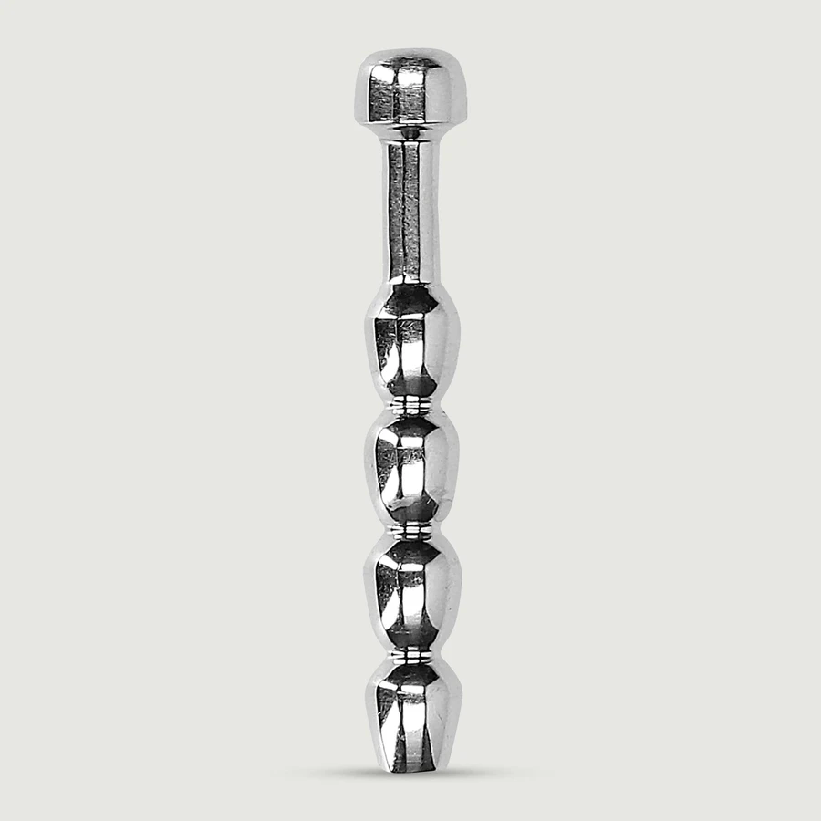 Metall Penis Plug mit Rippen 7 mm - Silber