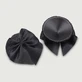 Satin Bow Nipple Pasties With Lace Base - Black