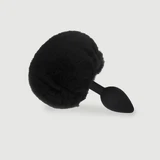 Plug Anal de Silicona Cola de Conejito para Principiantes - Negro