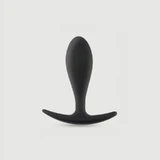 Anal Beginner's Droplet Großer Silikon Butt Plug - Schwarz