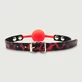 Mordaza De Silicona Con Correa Animal Print - Roja
