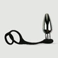 Anal Intruder Dop de fund metalic vibrator cu inel dublu pentru penis - argintiu