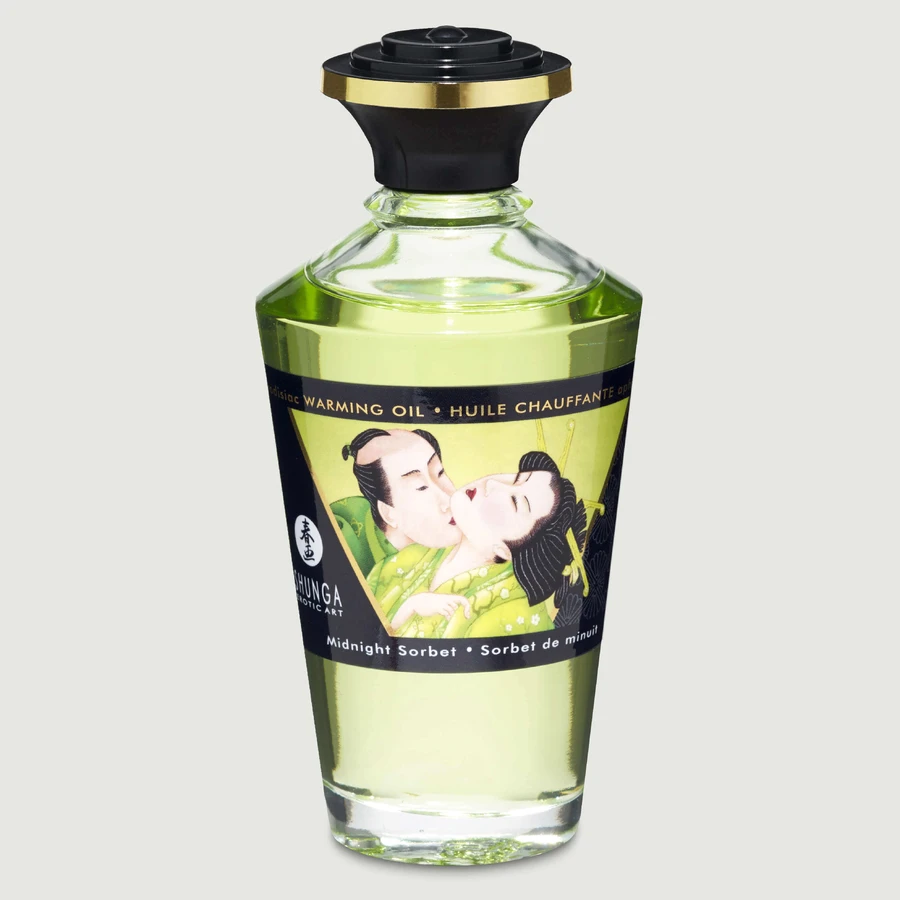 Shunga Huile chauffante aphrodisiaque et baiser Sorbet de minuit - 100 ml