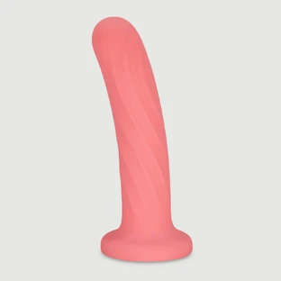 Brett 18 cm Classic Ribbed Silicone Dildo with Suction Cup - Pink