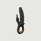 Conejito realista vibrador de silicona con cosquilleador de clítoris - negro