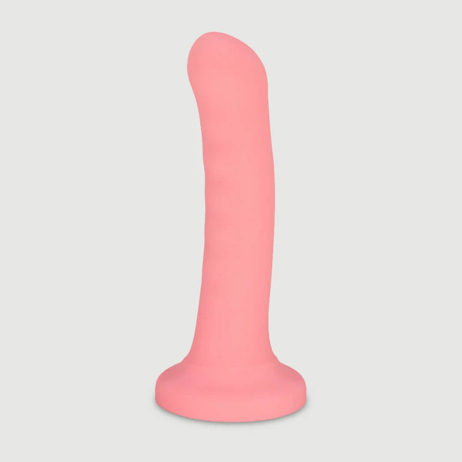 Leon 18 cm Smooth Curved Classic Silicone Dildo with Suction Cup - Pink