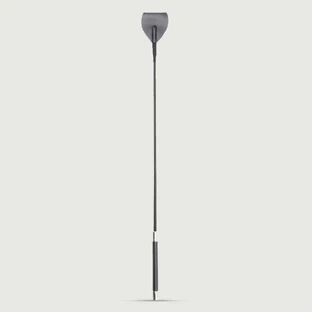 Lederen rijbroek met brede punt 71 cm - Zwart