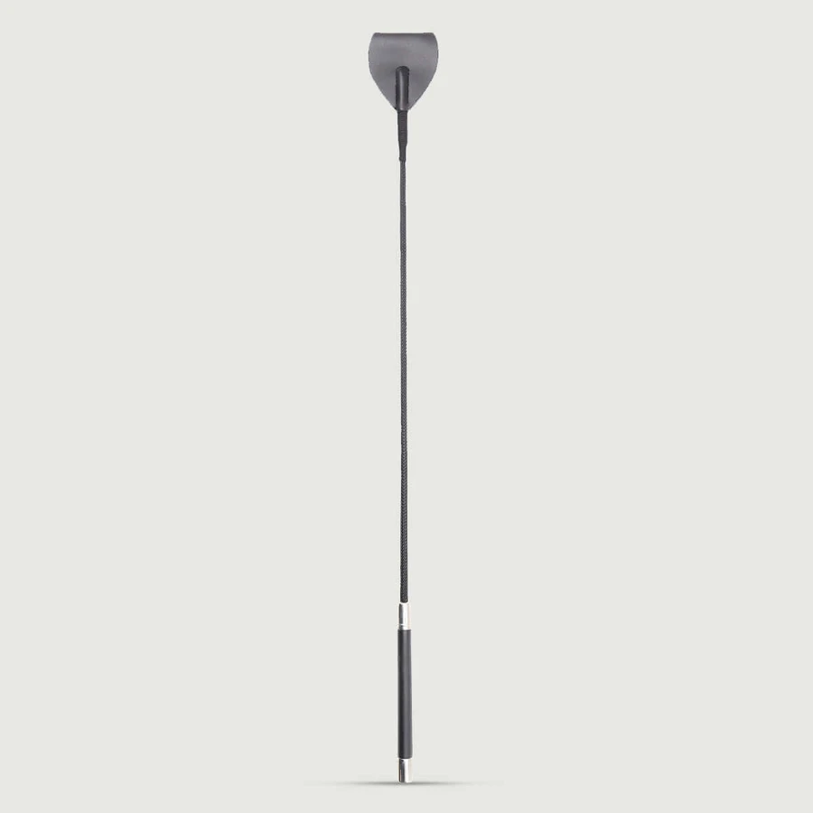Lederen rijbroek met brede punt 71 cm - Zwart