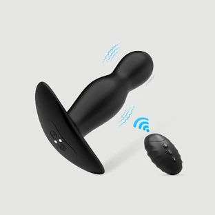 Arlo Remote Controlled Prostate Silicone Vibrator - Black