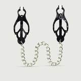 Nipple Clamps With Spring Pressure & Chain - Black