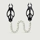 Nipple Clamps With Spring Pressure &amp; Chain - Black