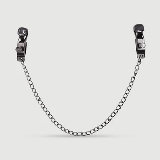 Nipple Clamps With Adjustable Pressure & Fine Metal Chain - Black