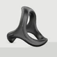 Triple Erector Hurricane Anillo para el pene de silicona blanda - Negro