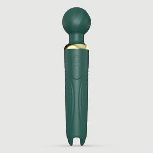 Ultra Vibe Vibrador Vara de Masaje de Silicona con Mango - Verde