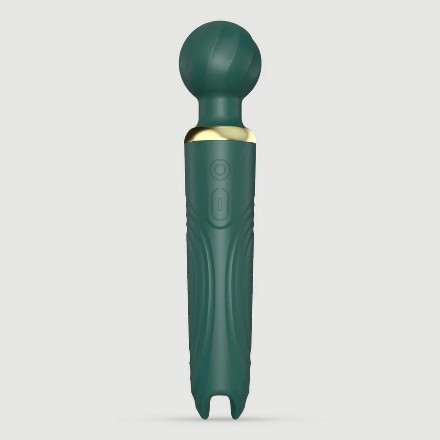 Ultra Vibe Vibrador Vara de Masaje de Silicona con Mango - Verde