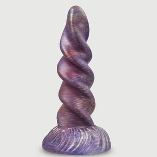 Spiraal Eenhoorn Silicone Dildo 17 x 5 cm - Veelkleurig