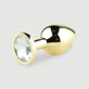 Anal Collection Plug Anal de Metal Mediano con Joya Redonda - Dorado/Transparente