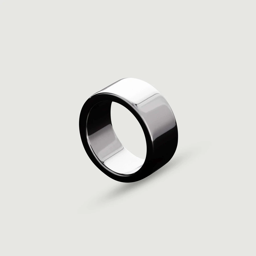 Inel pentru penis din metal de calibru mare 20x45mm - argintiu