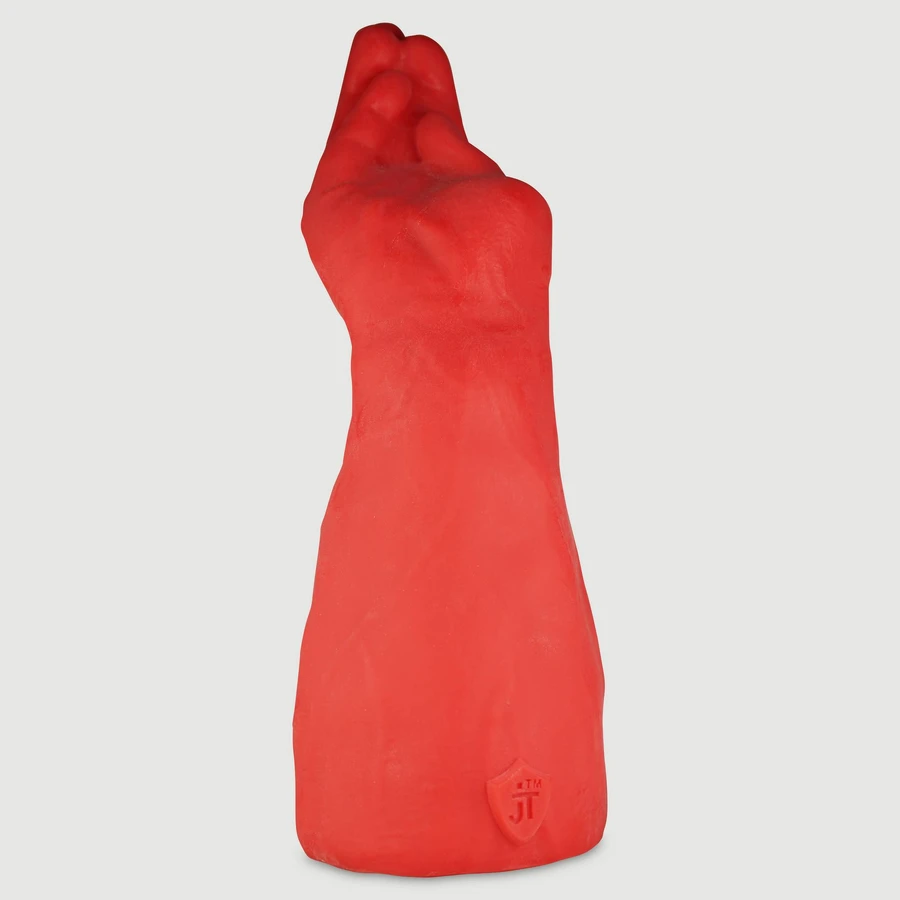 X-Large Platin Silikon Fisting Hand 40,6 cm - Rot