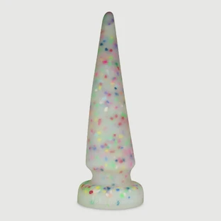 The Colon Tickler Platinum Silicone Large Anal Dildo 41 cm - Confetti