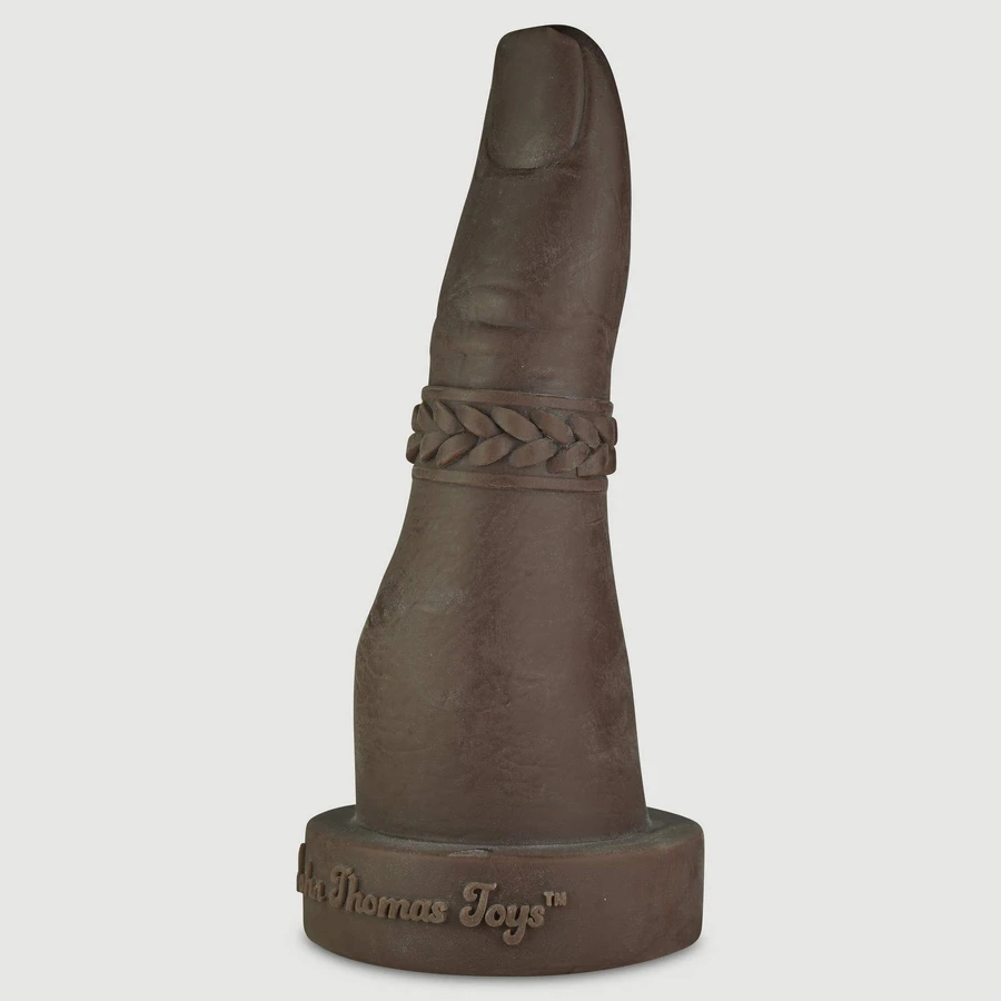 Just One Finger Large Platinum Silicone Gildo Gape 38 cm - Marron