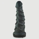 The Beast Grote Platina Siliconen Dildo Met Ribbels 27 cm - Zwart