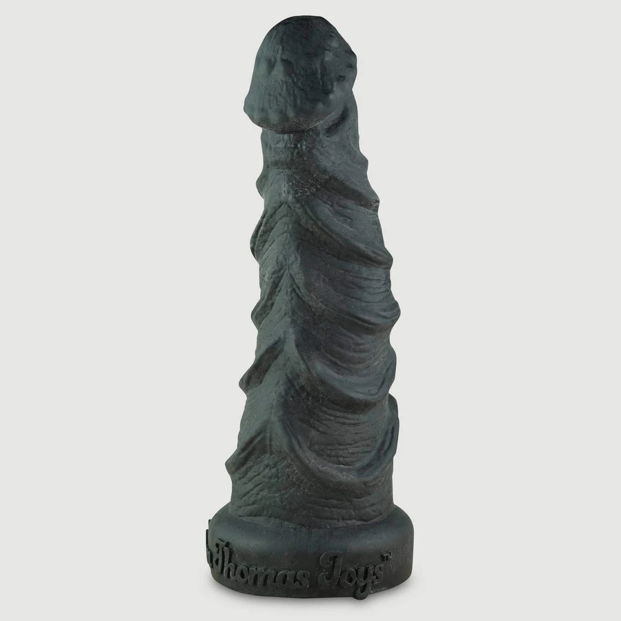 The Beast Dildo mare din silicon Platinum cu coaste 27 cm - Negru
