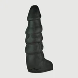 The Ladder Realistic Platinum Silicone X-Large Dildo z żebrami 34 cm - czarny