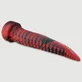 Ass Shredder Ribbed Platinum Silicone Large Anal Dildo 57,6 cm - Red/Black