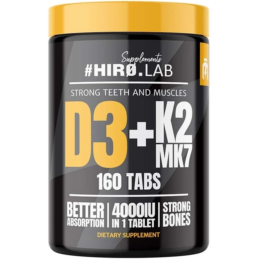 HIRO.LAB Vitamin D3 4000IU + K2 MK7 160 tablets