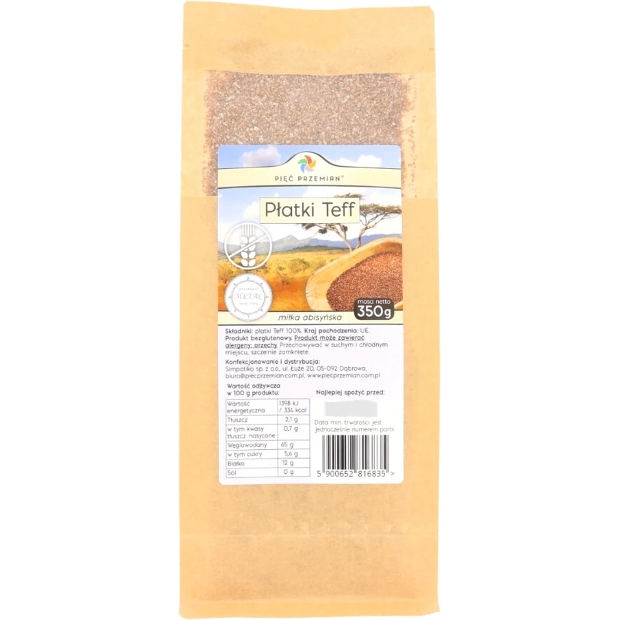 Cinco Transformaciones Copos de teff marrón sin gluten 350 g