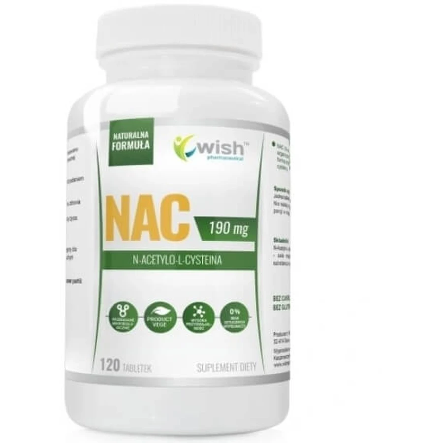 Wish NAC N-Acetylcysteine 190mg 120 tablets.