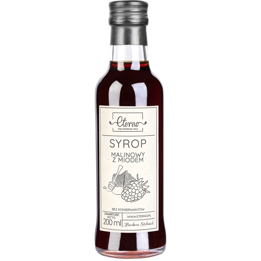 Eterno Sirop aromatisé aux framboises avec miel 200 ml