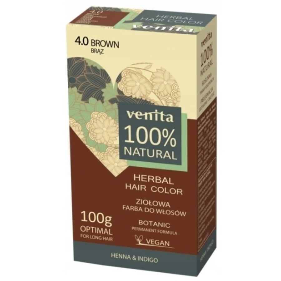 VENITA 100% NATURAL Farbstoff 4.0 braun 100 g