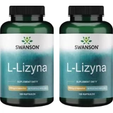 Swanson L-Lysine 500mg 100 capsules Multi-pack x 2