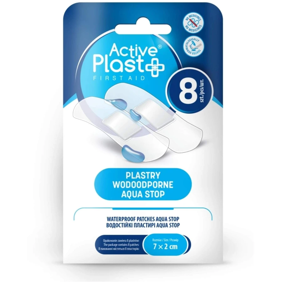 ActivePlast Aqua Stop Wasserdichtes Pflaster 7 x 2 cm 8 Stück