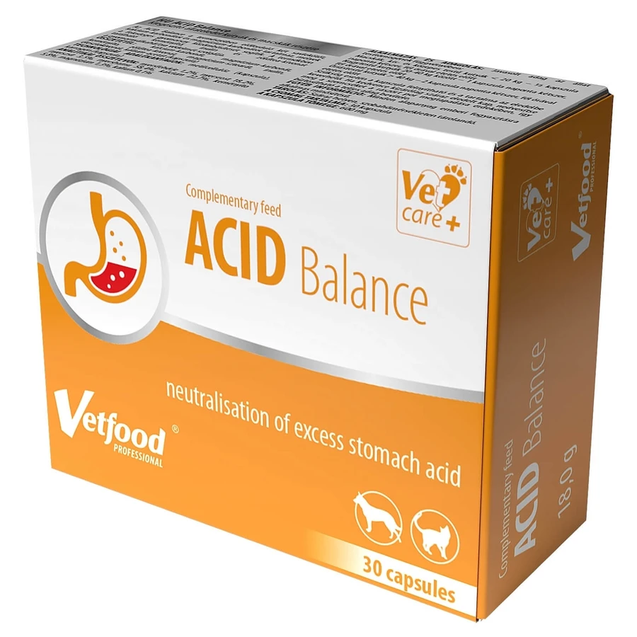 VETFOOD Acid Balance Für die Verdauung von Hund und Katze 30 Kapseln.