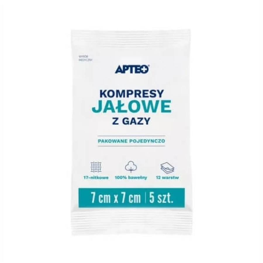 APTEO CARE sterile gauze compresses 7x7cm 5 pieces
