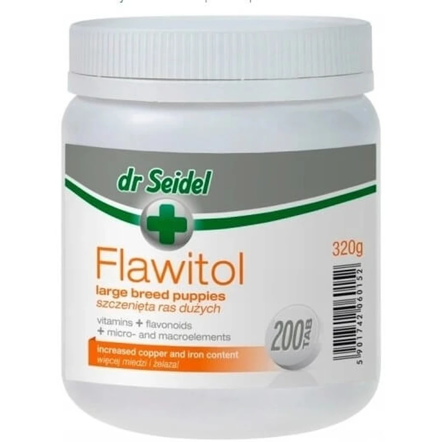Flavitol para cachorros de razas grandes 200 comprimidos
